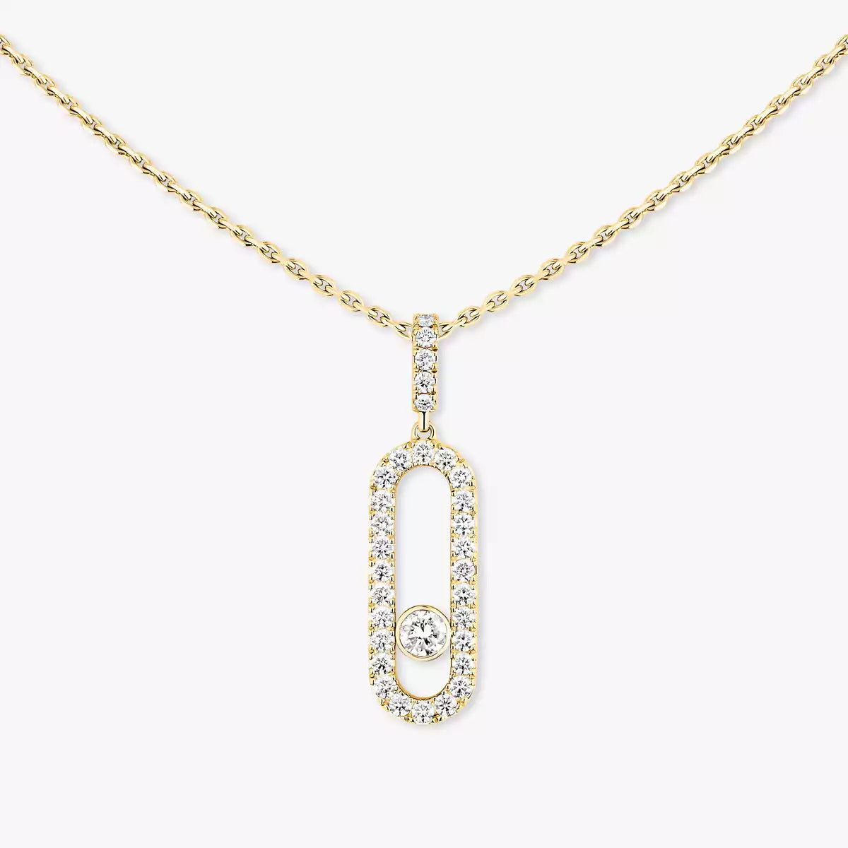 [Elowen Jewelry]Move Uno Diamond Necklace in Rose Gold