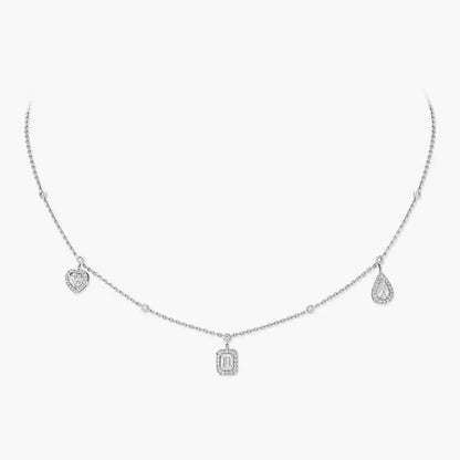 [Elowen Jewelry]My Twin Diamond Necklace in Silver