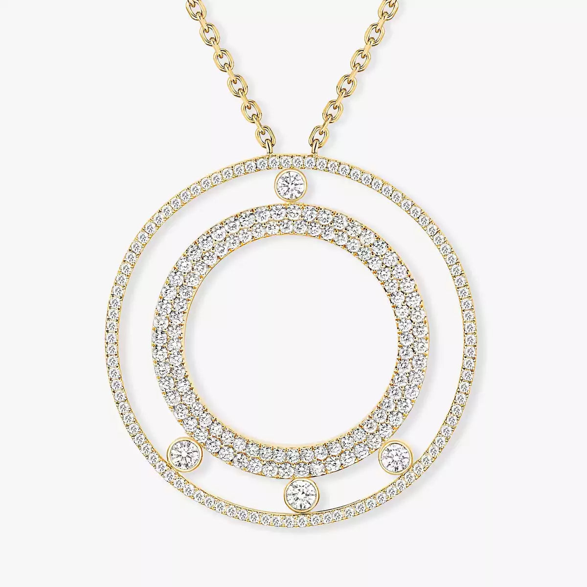 [Elowen Jewelry]Move Romane Long Pave_-Set Diamond Necklace