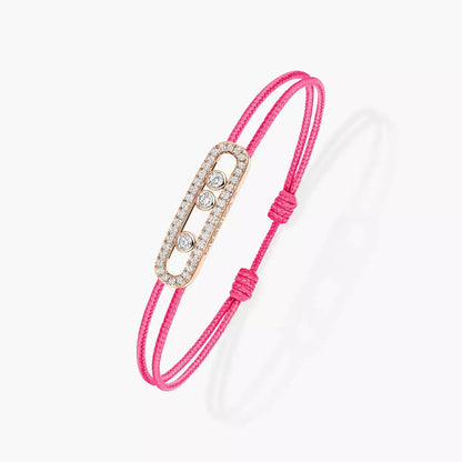 [Elowen Jewelry]Messika Care(s) pink cord pavé bracelet