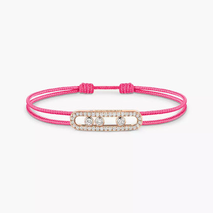 [Elowen Jewelry]Messika Care(s) pink cord pavé bracelet