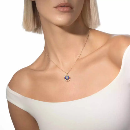 [Elowen Jewelry]Lucky Move Diamond Necklace in Rose Gold and White Mother-of-Pearl