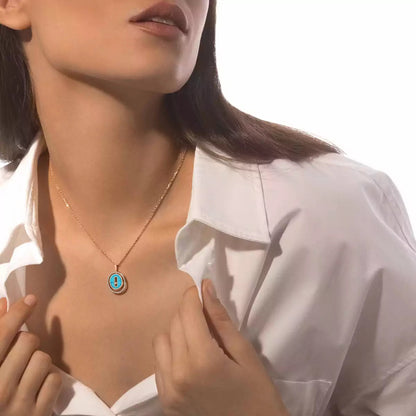 [Elowen Jewelry]Lucky Move Diamond Necklace in Rose Gold and White Mother-of-Pearl