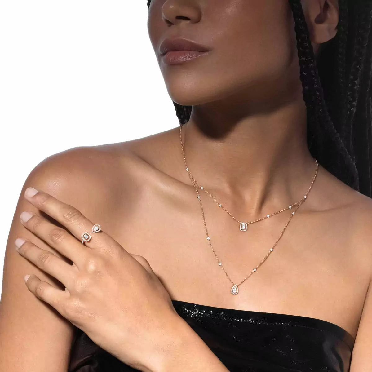 [Elowen Jewelry]Diamond Necklace My Twin 2 Rows