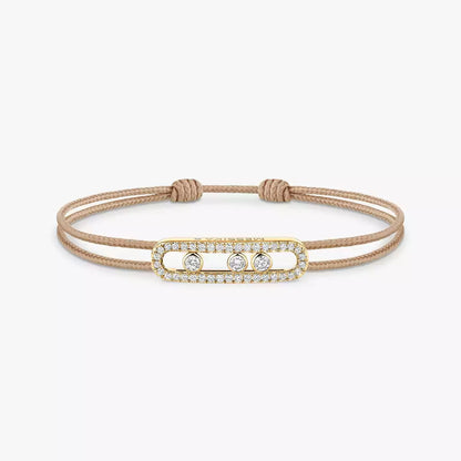 [Elowen Jewelry]Messika Care(s) pink cord pavé bracelet