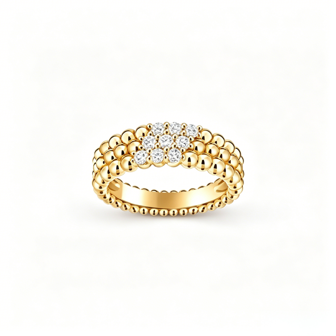 [Elowen-jewel] THREE-ROW DIAMOND RING