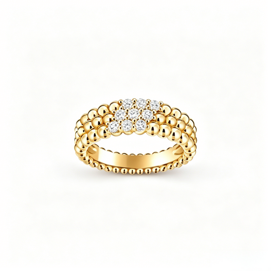 [Elowen-jewel] THREE-ROW DIAMOND RING