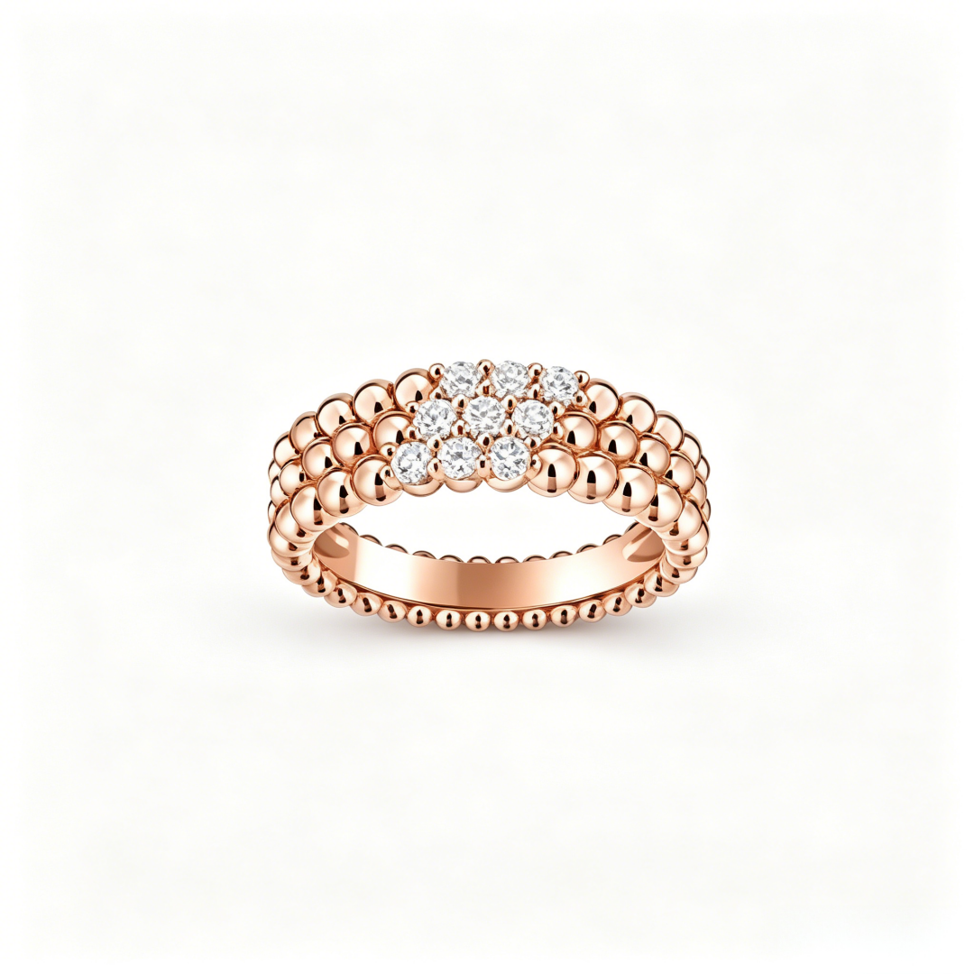 [Elowen-jewel] THREE-ROW DIAMOND RING