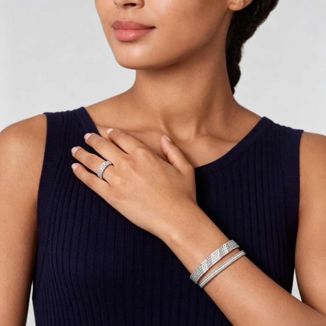 [Elowen-jewel] THREE-ROW DIAMOND RING