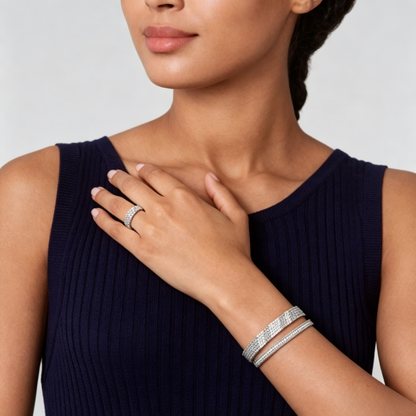 [Elowen-jewel] THREE-ROW DIAMOND RING