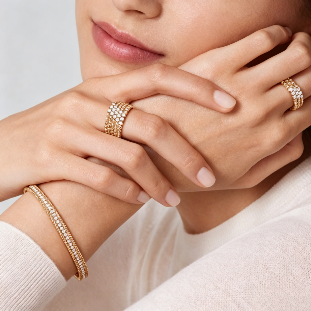 [Elowen-jewel] THREE-ROW DIAMOND RING