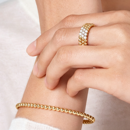 [Elowen-jewel] THREE-ROW DIAMOND RING