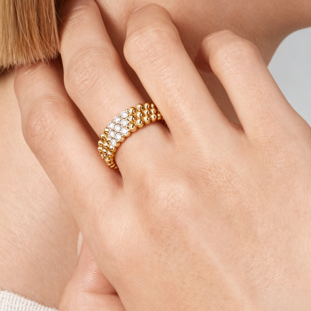 [Elowen-jewel] THREE-ROW DIAMOND RING