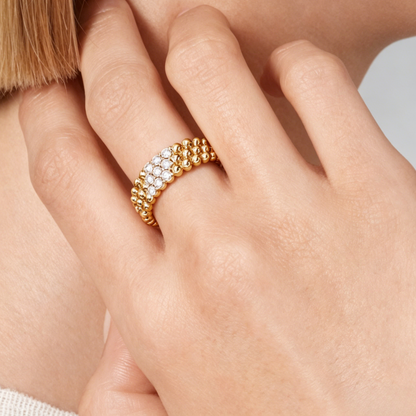 [Elowen-jewel] THREE-ROW DIAMOND RING