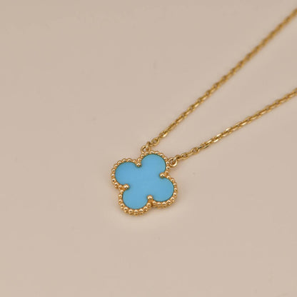 [Elowen Jewels]CLOVER 15MM VINTAGE TURQUOISE NECKLACE