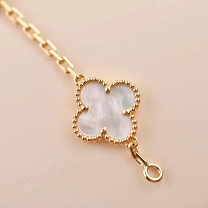 [Elowen Jewels]CLOVER WHITE PEARL MOP 5 MOTIF BRACELET COLLECTION