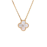 [Elowen Jewel]CLOVER 15MM DIAMOND WHITE FRITILLARIA NECKLACE
