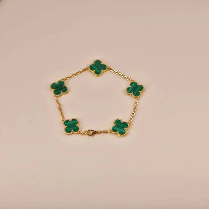 [Elowen Jewels] CLOVER 5 MOTIF MALACHITE BRACELET COLLECTION