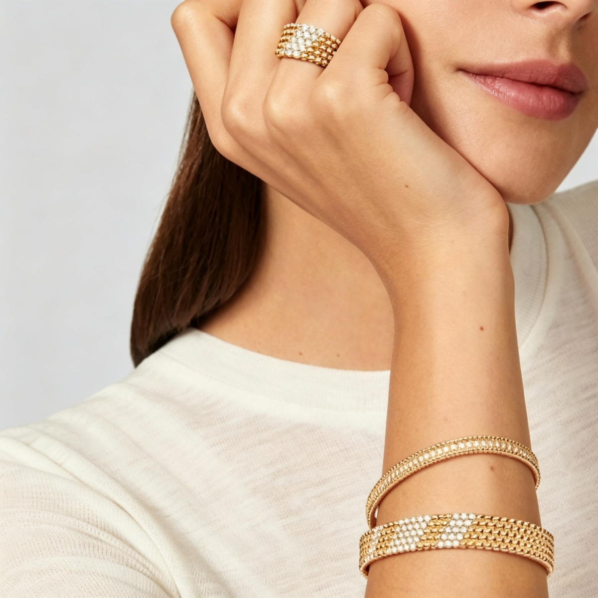 [Elowen-jewel]  FIVE-ROW DIAMOND BRACELET