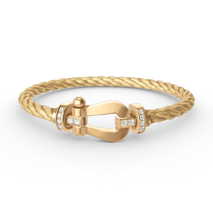 [Elowen Jewels]FORCE LARGE HORSESHOE HALF DIAMOND BRACELET GOLD