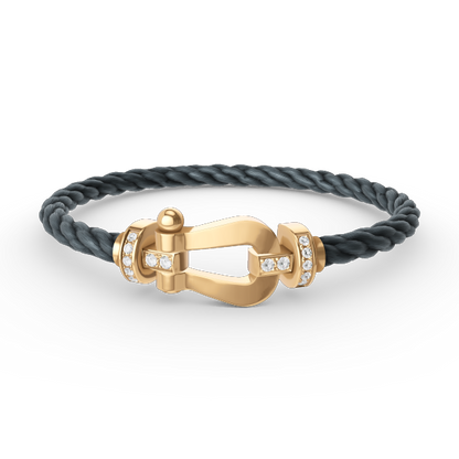 [Elowen Jewels]FORCE LARGE HORSESHOE HALF DIAMOND BRACELET GOLD