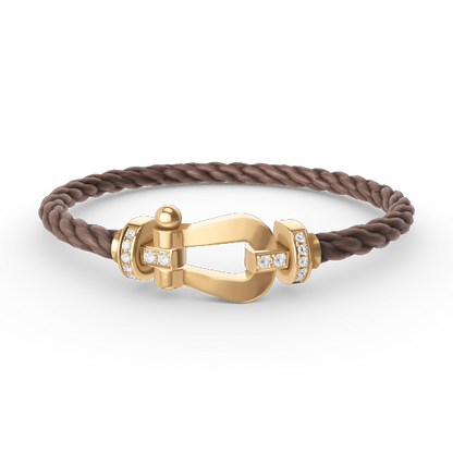 [Elowen Jewels]FORCE LARGE HORSESHOE HALF DIAMOND BRACELET GOLD