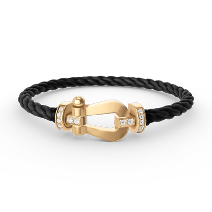 [Elowen Jewels]FORCE LARGE HORSESHOE HALF DIAMOND BRACELET GOLD