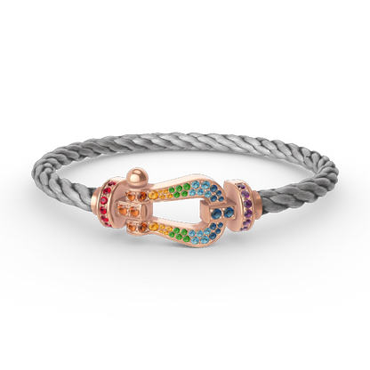 [Elowen Jewels]FORCE LARGE HORSESHOE  COLORED DIAMOND BRACELET ROSE GOLD