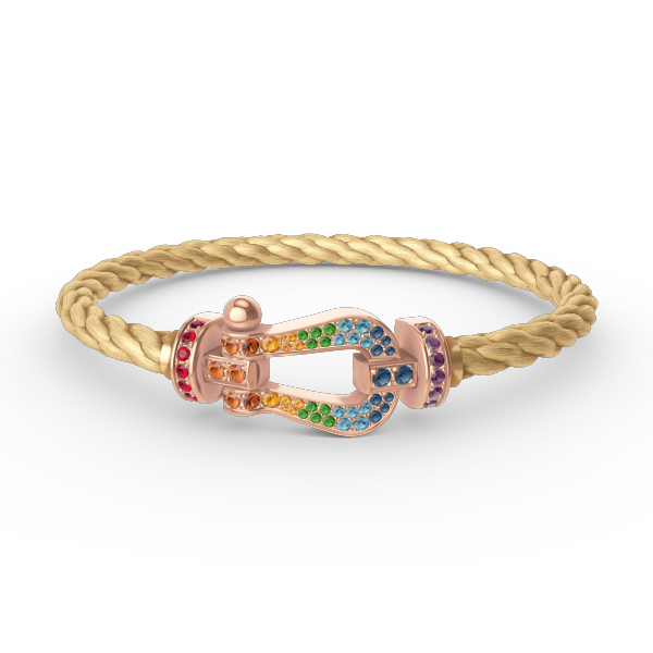 [Elowen Jewels]FORCE LARGE HORSESHOE  COLORED DIAMOND BRACELET ROSE GOLD