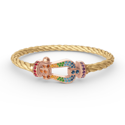 [Elowen Jewels]FORCE LARGE HORSESHOE  COLORED DIAMOND BRACELET ROSE GOLD