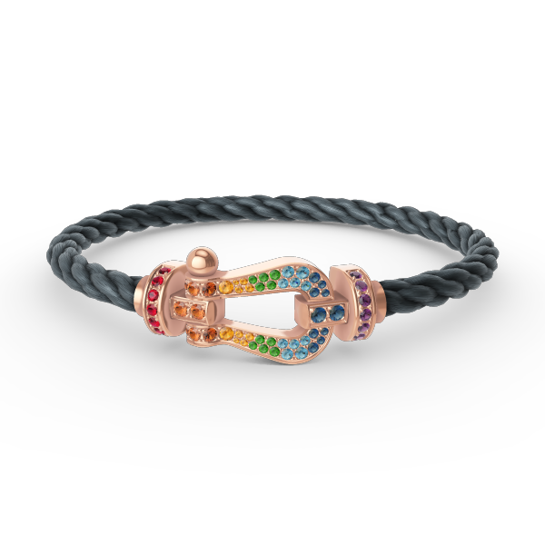 [Elowen Jewels]FORCE LARGE HORSESHOE  COLORED DIAMOND BRACELET ROSE GOLD