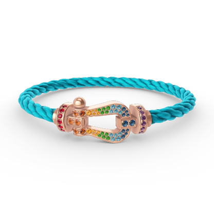 [Elowen Jewels]FORCE LARGE HORSESHOE  COLORED DIAMOND BRACELET ROSE GOLD