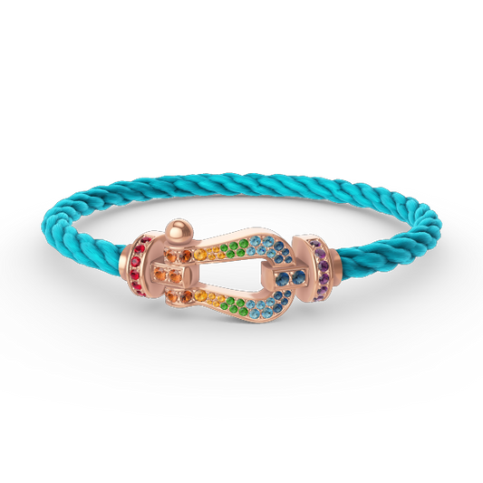 [Elowen Jewels]FORCE LARGE HORSESHOE  COLORED DIAMOND BRACELET ROSE GOLD