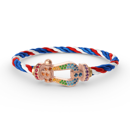[Elowen Jewels]FORCE LARGE HORSESHOE  COLORED DIAMOND BRACELET ROSE GOLD