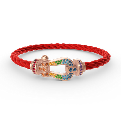 [Elowen Jewels]FORCE LARGE HORSESHOE  COLORED DIAMOND BRACELET ROSE GOLD