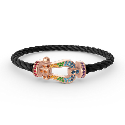 [Elowen Jewels]FORCE LARGE HORSESHOE  COLORED DIAMOND BRACELET ROSE GOLD