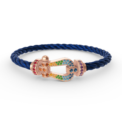 [Elowen Jewels]FORCE LARGE HORSESHOE  COLORED DIAMOND BRACELET ROSE GOLD