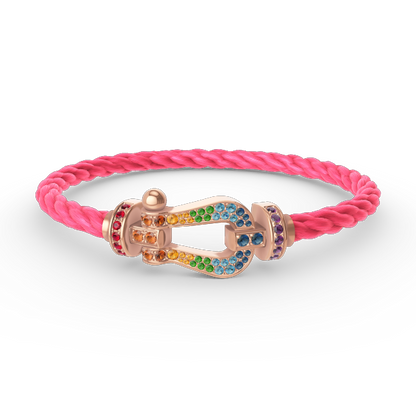 [Elowen Jewels]FORCE LARGE HORSESHOE  COLORED DIAMOND BRACELET ROSE GOLD