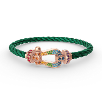 [Elowen Jewels]FORCE LARGE HORSESHOE  COLORED DIAMOND BRACELET ROSE GOLD