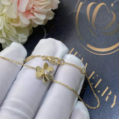 [Elowen Jewels]FRIVOLE GOLD FLOWER PINK MALACHITE BRACELET