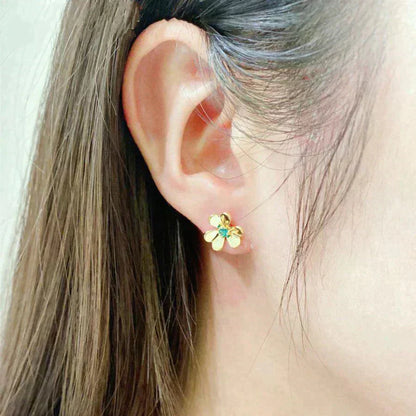 [Elowen Jewels]FRIVOLE  FLOWER MALACHITE EARRINGS