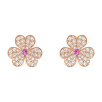 [Elowen Jewel]FRIVOLE PINK GOLD FLOWER DIAMOND EARRINGS