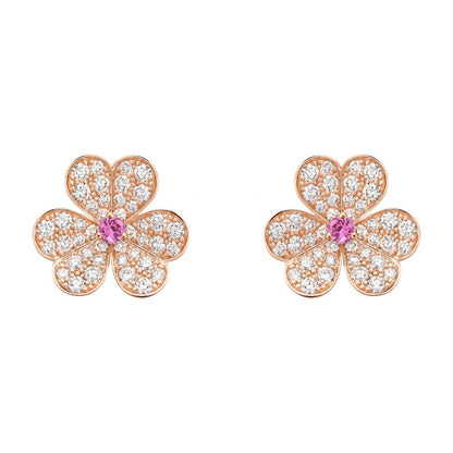 [Elowen Jewels]FRIVOLE PINK GOLD FLOWER DIAMOND EARRINGS