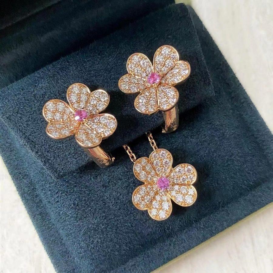 [Elowen Jewels]FRIVOLE ROSE GOLD FLOWER DIAMOND NECKLACE