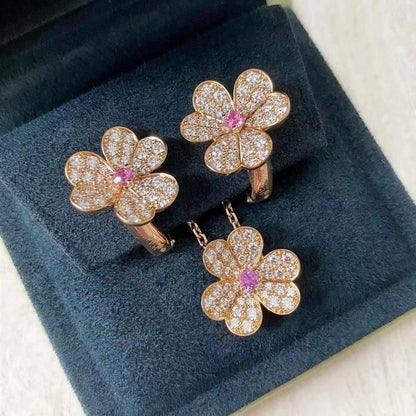[Elowen Jewels]FRIVOLE ROSE GOLD FLOWER DIAMOND NECKLACE