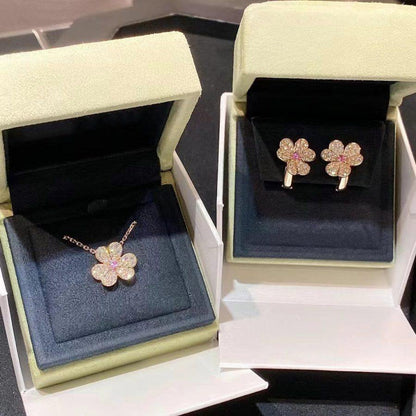 [Elowen Jewels]FRIVOLE ROSE GOLD FLOWER DIAMOND NECKLACE
