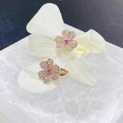 [Elowen Jewels]FRIVOLE PINK GOLD FLOWER DIAMOND EARRINGS