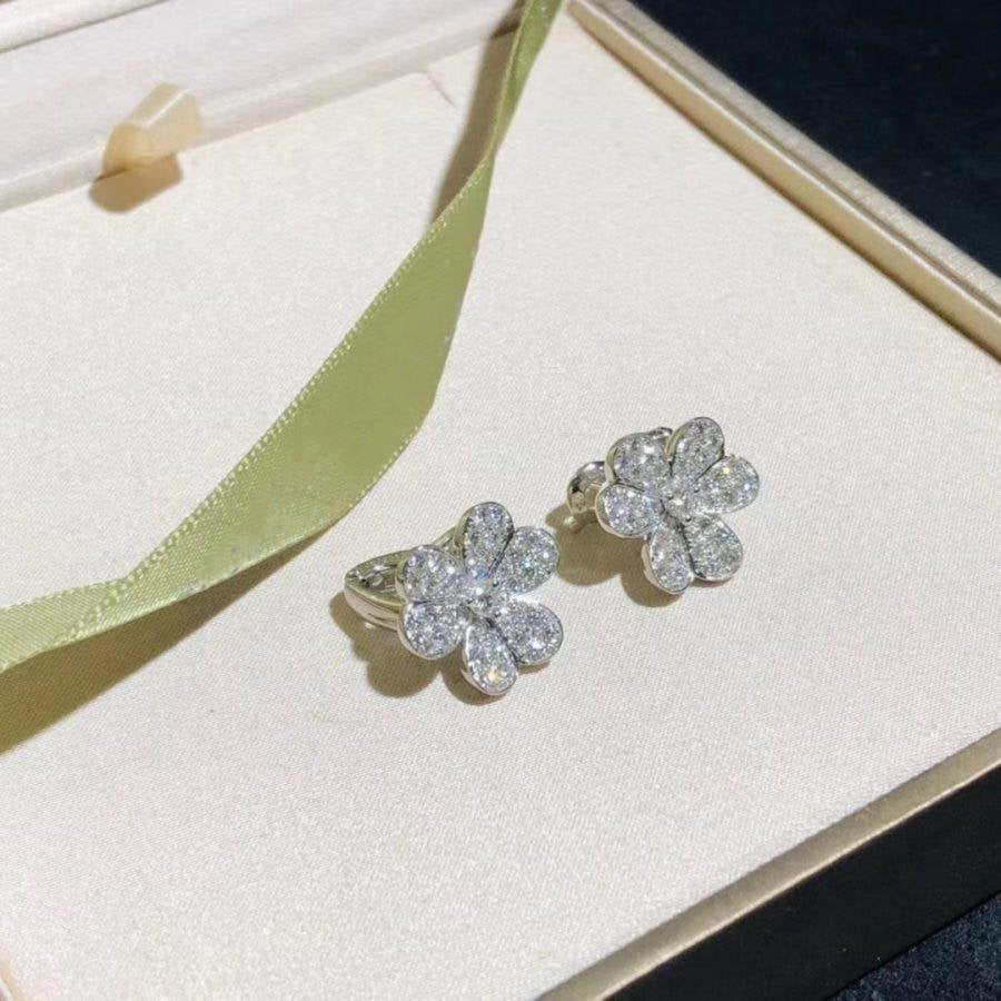 [Elowen Jewels]FRIVOLE SILVER FLOWER DIAMOND EARRINGS