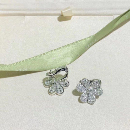 [Elowen Jewels]FRIVOLE SILVER FLOWER DIAMOND EARRINGS