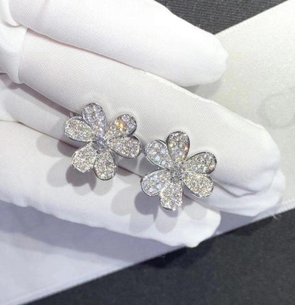 [Elowen Jewels]FRIVOLE SILVER FLOWER DIAMOND EARRINGS